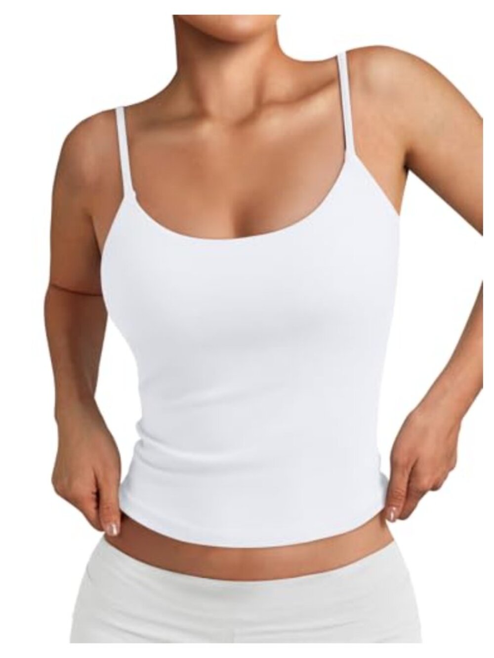 Womens Double Lined Adjustable Spaghetti Strap Tank Top Sleeveless Cami